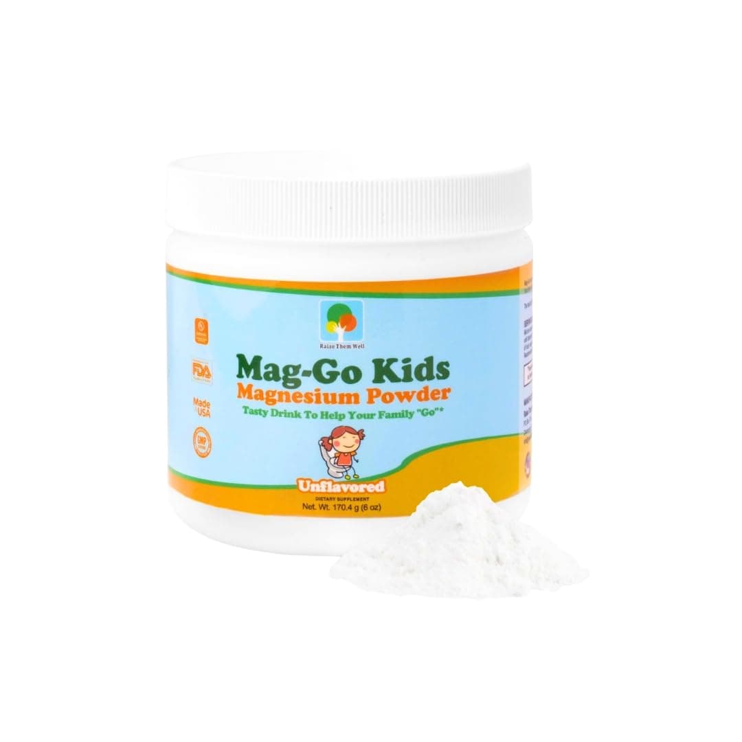 Mag-Go Kids Magnesium Powder | Constipation Relief (Unflavored) | 140 Servings per Tub