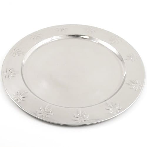 Stainless Steel Palm Tree Charger Plate, Set of 4