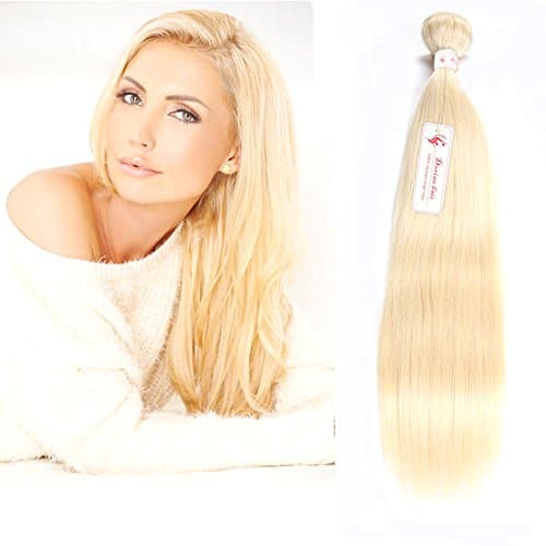 Durian Hair 16” Hair Extensions Human Hair Bundles 1 Bundle Hair Straight #613 Blonde 100g 3.52ounces Human Hair Extensions Double Weft Brazilian Hair Bundles (16 Inch Blonde #613)