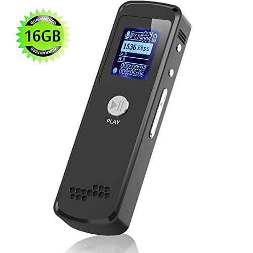 Digital Voice Recorder,16G Portable Mini Slim Multifunctional Audio Dictaphone for Lectures and Meetings with Double Microphone,Noise Reduction Audio,HD Recording, WAV,MP3,PCM, USB