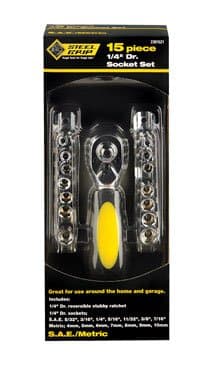 General Tech Intl Dr61828 Drive Socket Set 15 Piece 1/4"