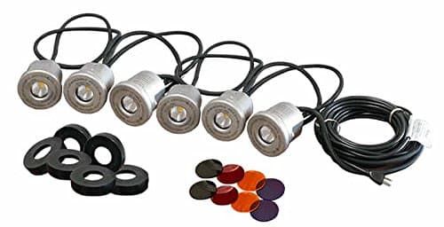 Kasco Marine LED6S19-050 Waterglow Fountain LED Light Kit, Stainless Steel Housing, 6 Lights, 50' Cord - 19 Watt Fixtures
