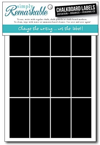 Chalk Labels - 40 Small Rectangle Shape 2" x 1" Labels are Dishwasher Safe - Wipe Clean and Reused, For Organizing, Decorating, Crafts, Personalized Hostess Gifts, Wedding Party Favors