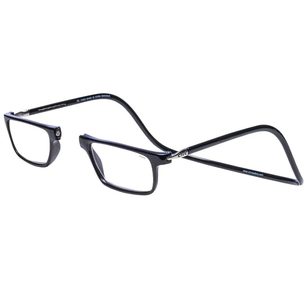Clic Magnetic Reading Glasses for Men or Women, Computer Readers, Executive (M-XL, Black, 1.50 Magnification)