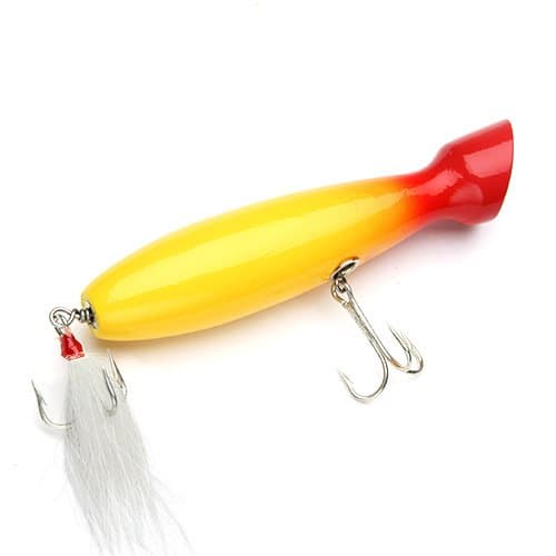 Stan Gibbs Lures Polaris Popper Yellow Red Head 5.5" 2.25oz