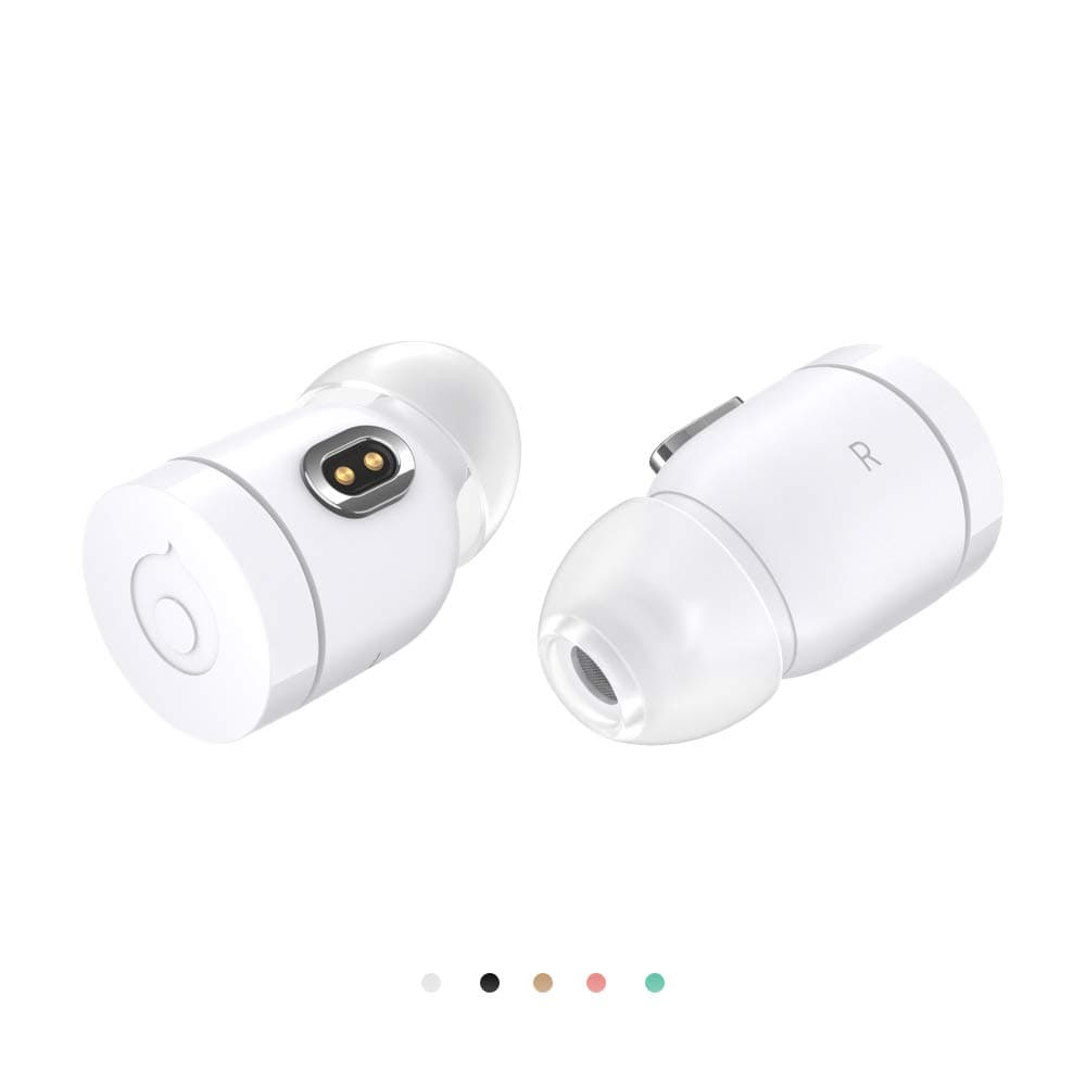crazybaby Nano 1S True Wireless Earbuds Bluetooth 5.0 Wireless Headphone 15H Play Time Stereo Sound Headset IPX4 SweatProof In-Ear Sports Earphones Built-in Microphone with Charging Capsule (White)