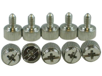 10 x Silver/Chrome Computer Case Thumbscrews (6-32 Thread) for Cover / Power Supply / PCI Slots / Hard Drives