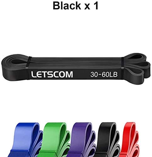 LETSCOM Pull Up Assist Band, Extra Durable Resistance Band, Stretch Band, Elastic Exercise Band for Chin-ups Powerlifting Stretching Mobility Fitness Strength Training Yoga