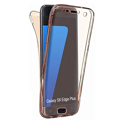 AMASELL Ultra Thin Design for Galaxy S6 Edge+/Plus,Full Coverage 360 Degree Front and Back Protective Case Shockproof TPU Gel Transparent Clear Cover for Galaxy S6 Edge Plus/G928, Rose Gold