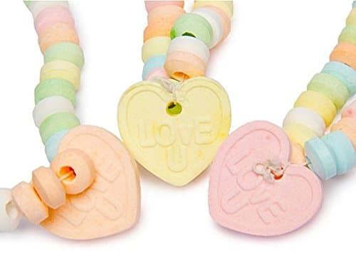Love Beads Candy Necklace w/Charm 0.85 oz (Pack of 24)