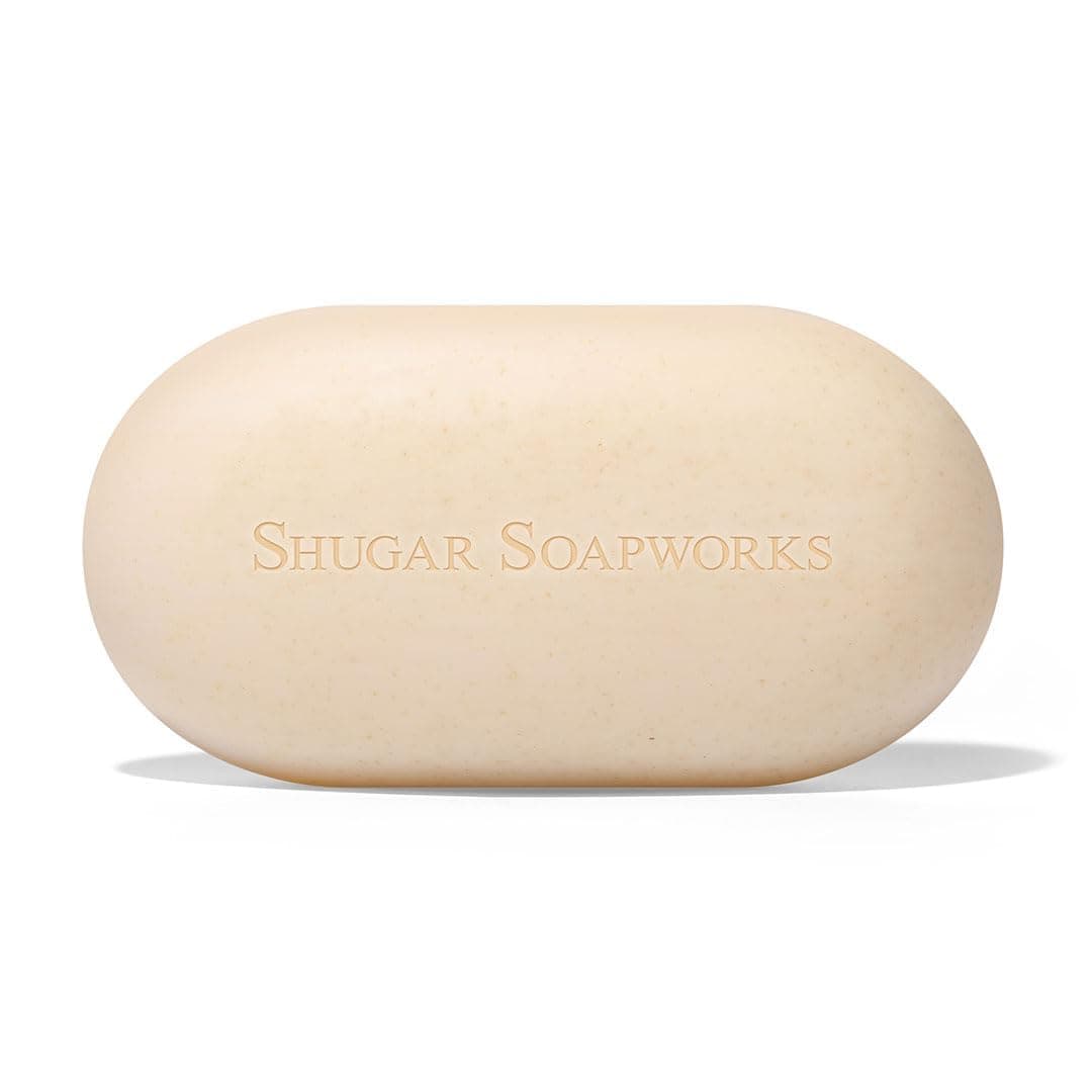 Shugar Soapworks Oatmeal & Lemon Verbena 5 oz Beauty Bar Soap | Plant-Based Vegan Formula | Sulfate & Paraben Free | Gentle Exfoliating Cleanser with Finely Ground Oatmeal Flakes
