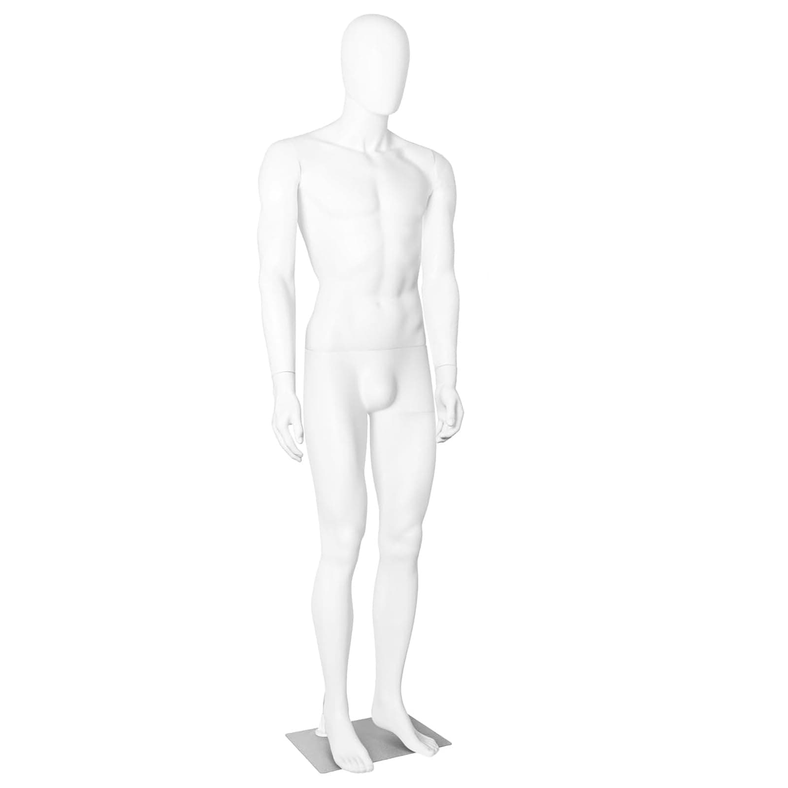 Male Mannequin Full Body Dress Form Model Stand, Adjustable Mannequins 73 Inch Detachable Torso for Retail Clothing Shops, Poseable Manikin Body Display Metal Base Connector, White