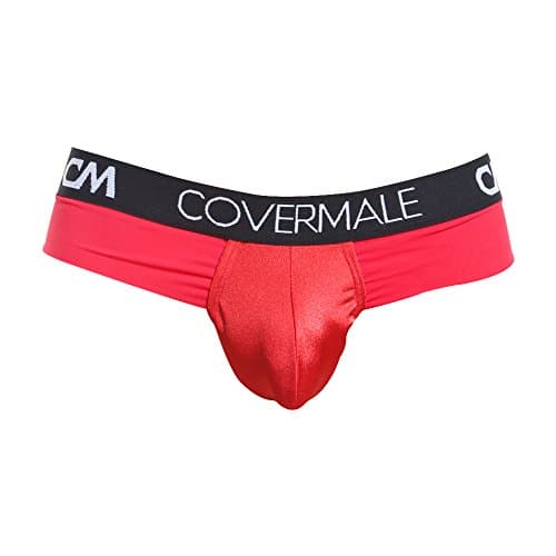 Cover MaleMens Sexy Slip Thong Soft Pouch Enhancing Full Coverage Shiny Bikini Underwear