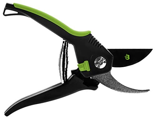 Black Bamboo Professional 8" Bypass Pruning Shears with Replaceable Blade Hand Pruners Razor Sharp Pruner Comfortable Silicone Grip Clippers Saftey Lock Loppers Secateurs Trimmer Home Garden Shears