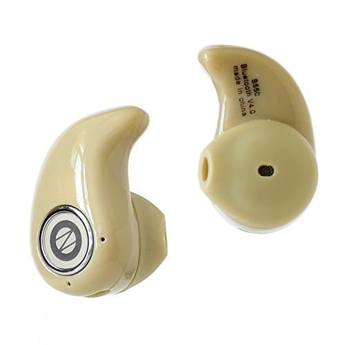 Simon Birch Bluetooth Headphone S550 Newest Smallest Wireless Invisible Bluetooth 4.0 In ear Music Earphone Earbud Headset Headphone Support Hands-free Calling Microphone for Most Smartphone(Yellow)