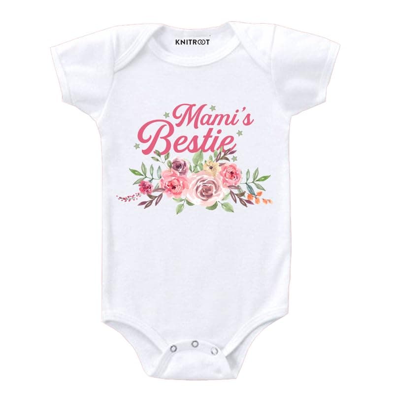 KNITROOT Family Special Unisex Baby Romper Half Sleeve Envelope Neck Mami's bestie