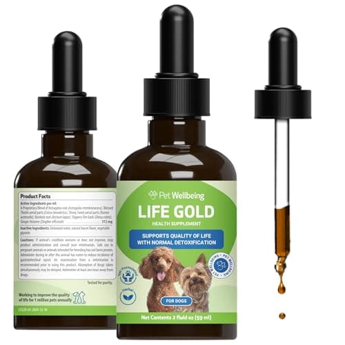 Pet Wellbeing - Life Gold for Dogs - Natural Cancer support for Dogs - 2oz (59ml)