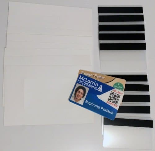 10 Teslin ID Card Kit - 1 Up Inkjet Teslin Sheet & Butterfly Pouches with 1/2" HiCo Magnetic Stripe - Makes 10 Credit Card Size PVC Like ID Cards