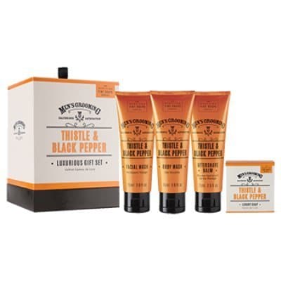 The Scottish Fine Soaps Company Mens Grooming Thistle & Black Pepper Luxurious Giftset by The Scottish Fine Soaps Company