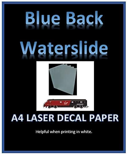 Blue Back Water Slide Decal Paper - Laser Printer A4 - Five Pack Sizes (20 A4)