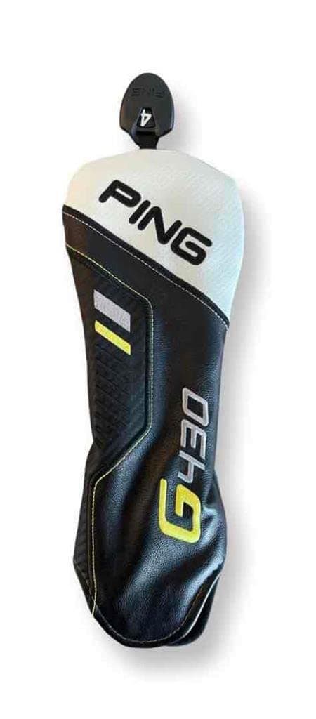 G430 Fairway Wood Headcover, Black-White-Yellow-Gray, Leather, Adjustable Number TAG