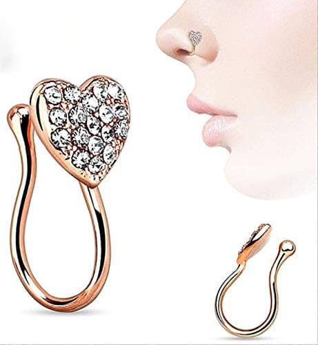 Fake Hoop Nose Ring-Stainless Steel 8 pcs Mens Fake Nose Rings Prevent Allergy No Fading Personality Lip Ear Rings for Women and Men Indian Nose Ring Septum Nose Jewelry Nose Piercing Small Nose Hoo