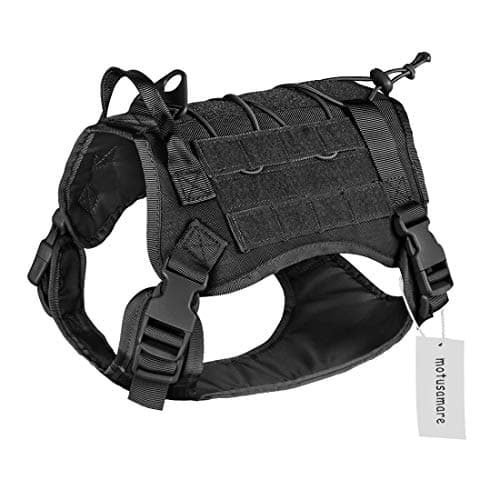 Motusamare Service Dog Vest Training Hunting Molle Nylon Water-Resistant Military Patrol Adjustable Comfortable K9 Tactical Dog Harness with Handle (Camouflage)