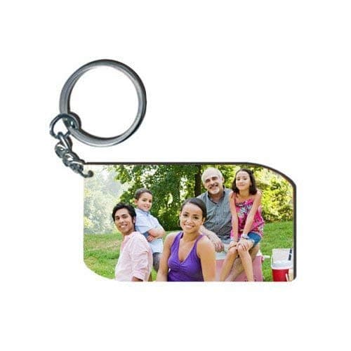My Cool Step Customized Rectangular Shape Photos Both Side Printing Keyring for Couple (Multicolour)