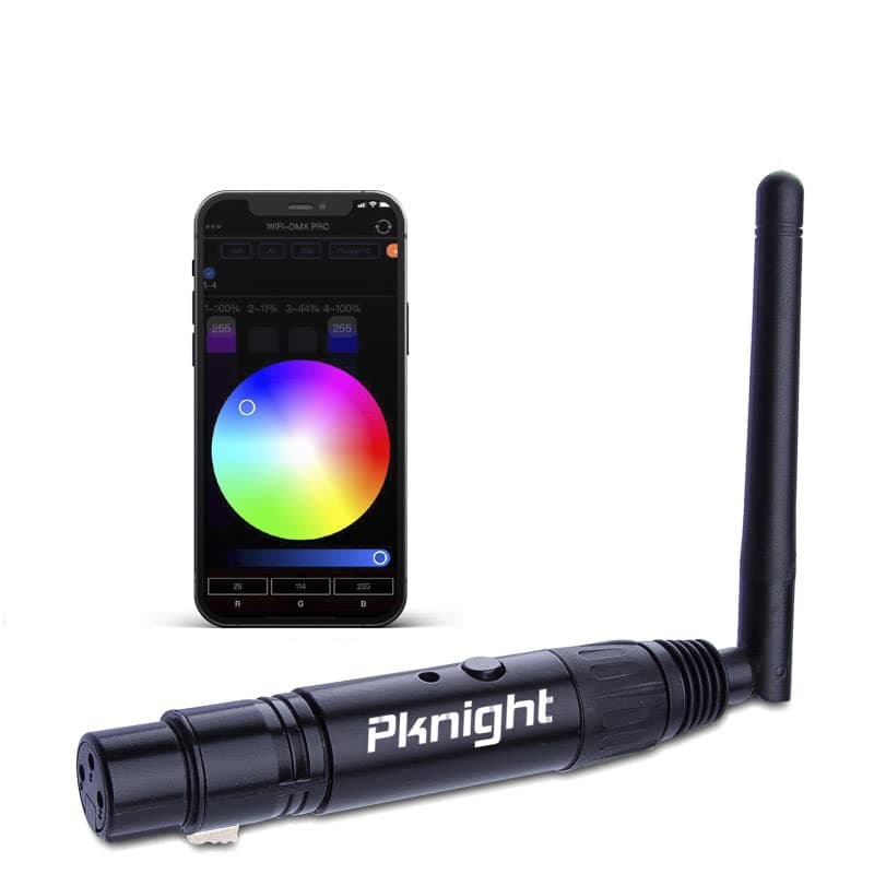 Pknight 2.4G Wireless DMX Controller,Compact Transceiver with Wi-Fi Connectivity, Supports Artnet & sACN
