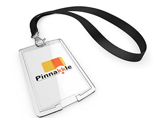 Transparent ID Card Badge Holder With Lanyard and Detachable Metal Clip