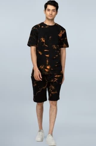 ELLITI Men's Casual Night Dress Soft Poly Cotton Digital Printed Sleepwear & Lounge Wear Nightdress, Regular Fit Round Neck Short Sleeves T-Shirt and Shorts(Boxer) Classic Shorts Stylish Night Suit