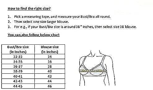 Pujia Mills Women's Embroidery Sequence Thread Work Readymade Blouse