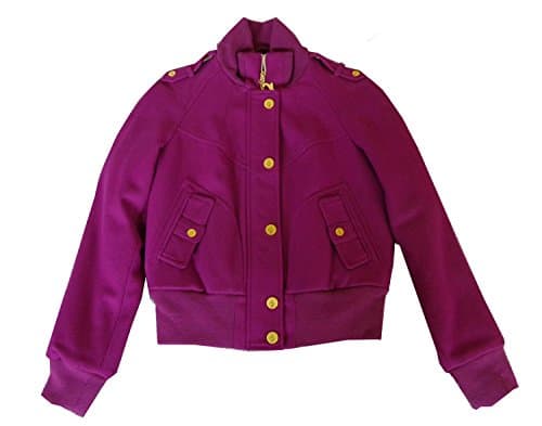 Womens Military Bomber Wool Jacket Medium Pink