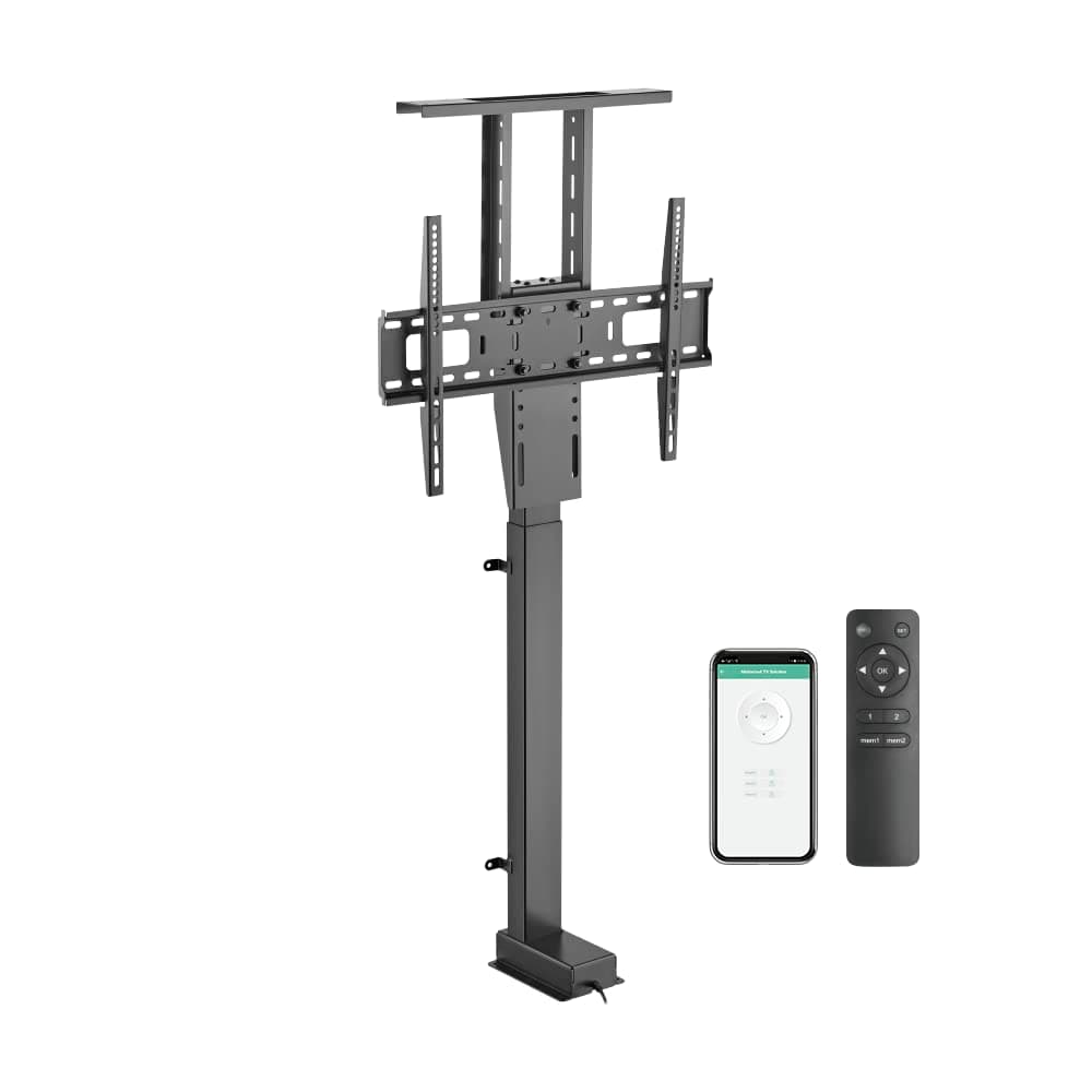 ynVISION.DESIGN Motorized TV Lift Mount for 37"-77" TV's | Vertical Lift Motor TV Stand with RF Remote and Smart Phone Control via WiFi