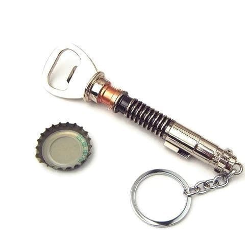 Bottle Opener Keychain with Handle Modeled after Luke Skywalker's Lightsaber from Star Wars: Return of the Jedi