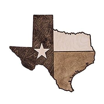 Country Rebel Lonestar Texas Two-Tone Wood Home Decor Wooden Wall Art - Made of Baltic Birch - Veteran Hand Crafted - Rustic Interior Design