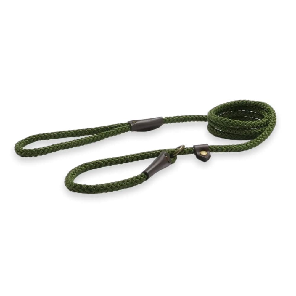 Ancol Heritage Nylon Rope Slip Lead, 1.5 m Length x 8 mm Width, Green
