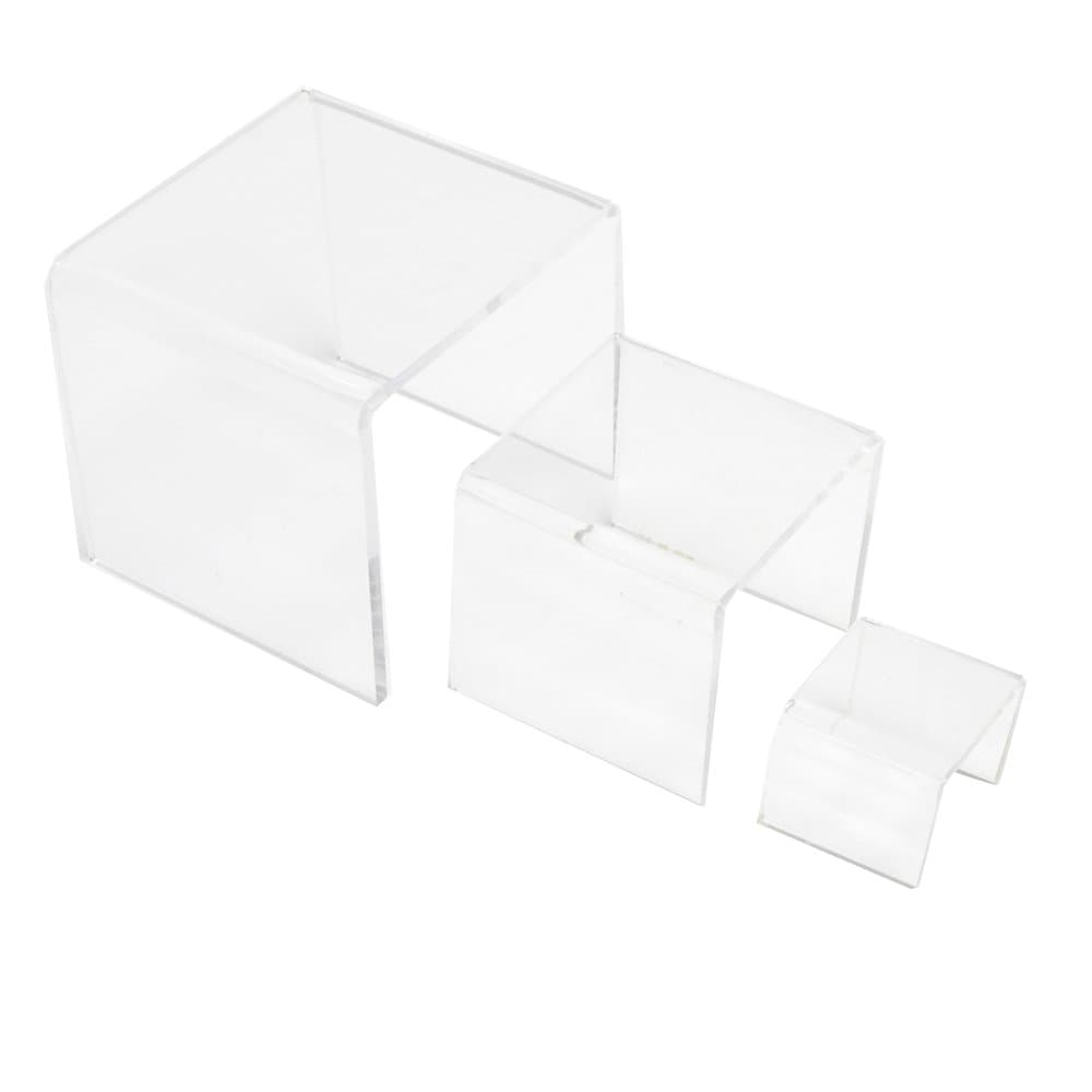 MirartClear Acrylic Risers Set of 3 (3 Inch, 4 Inch, 5 Inch)