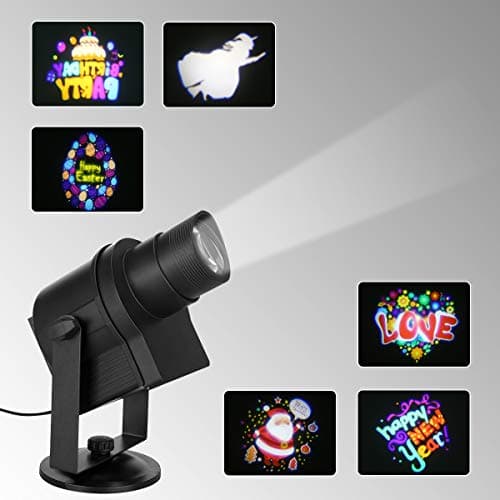 Blinblin DIY LED Projector, Waterproof Landscape Spotlight with 6 Slides for Christmas Halloween Party and Other Holiday Outdoor and Indoor Decoration (DIY LED Projector)