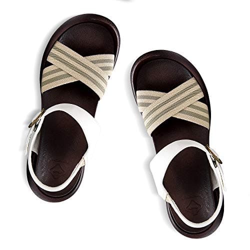 RegettaCanoe Sandals for Women Eggheel Gerbera, Handcrafted Vegan Open Toe Sandals with Orthotic Support, Designed to be Supportive for Heels and Instep Ivory