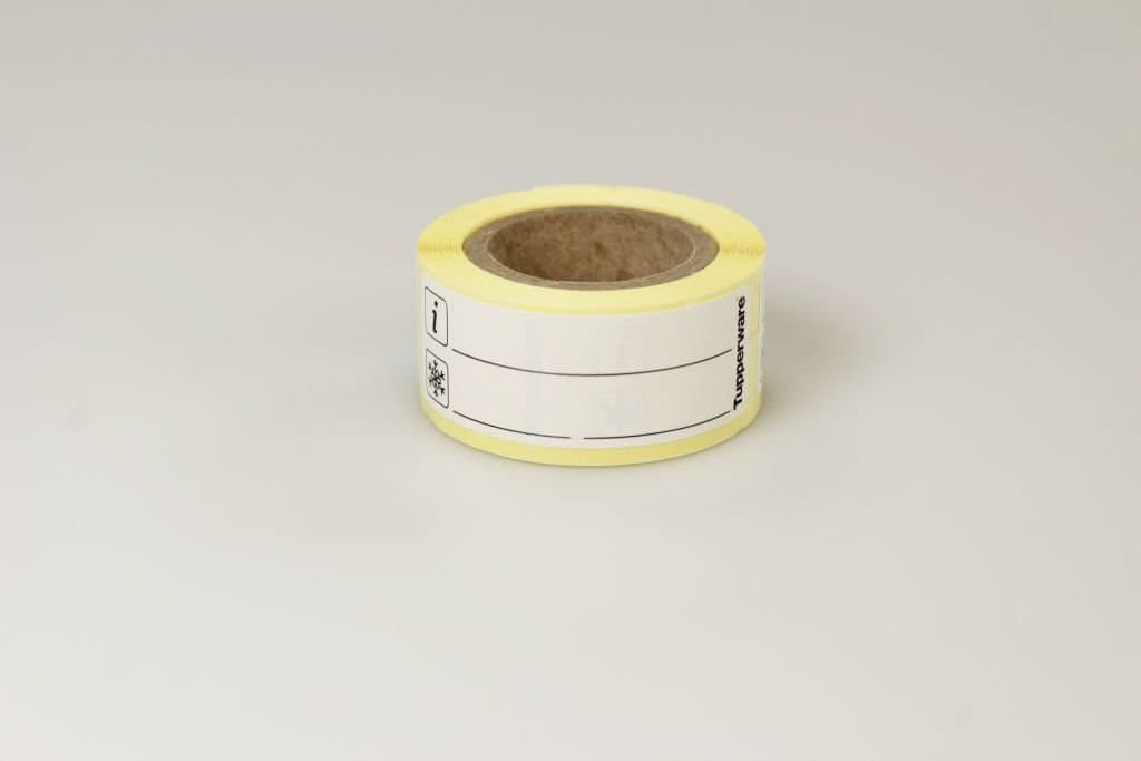 Tupperware freezer labels, E33, roll with 100 freezer labels, in black colour (15468)