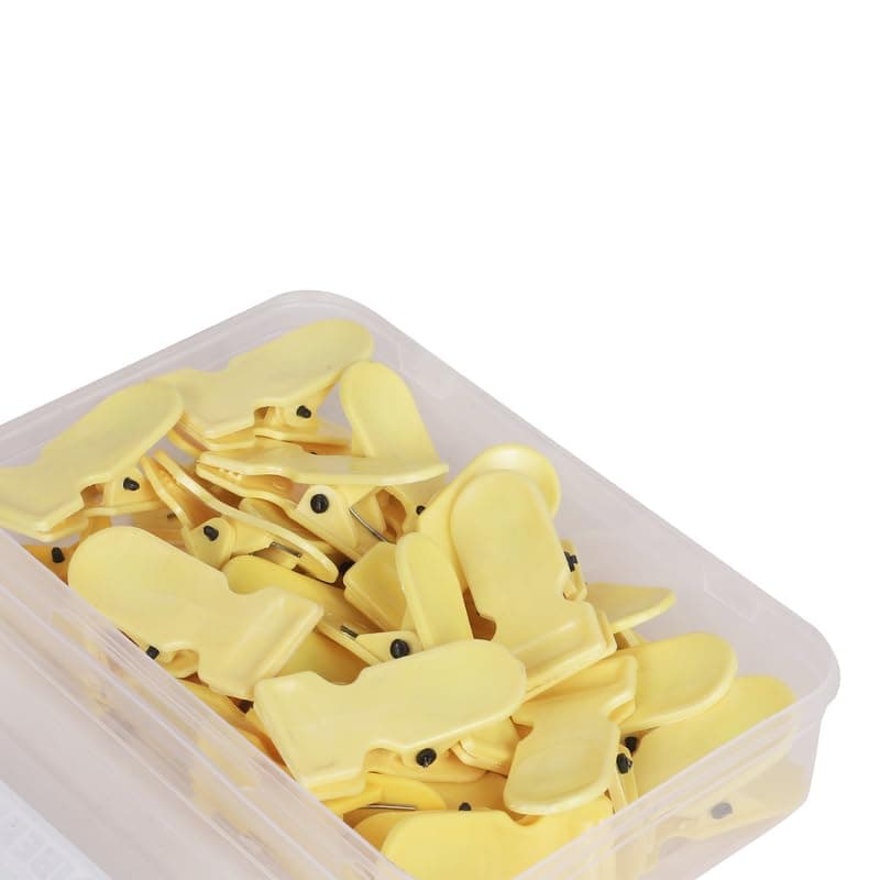 IBERIS Ditch Premium Cloth Clips for Drying Clothes - Multipurpose Clothes Pins for Indoor & Outdoor Use - Strong Durable Clips for Clothes Hanging, Organizing with Storage Box (Yellow, 72 Pcs)