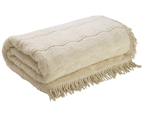 Candlewick Bedspread Luxury Traditional Bed Throw King Size Natural by The Bettersleep Company