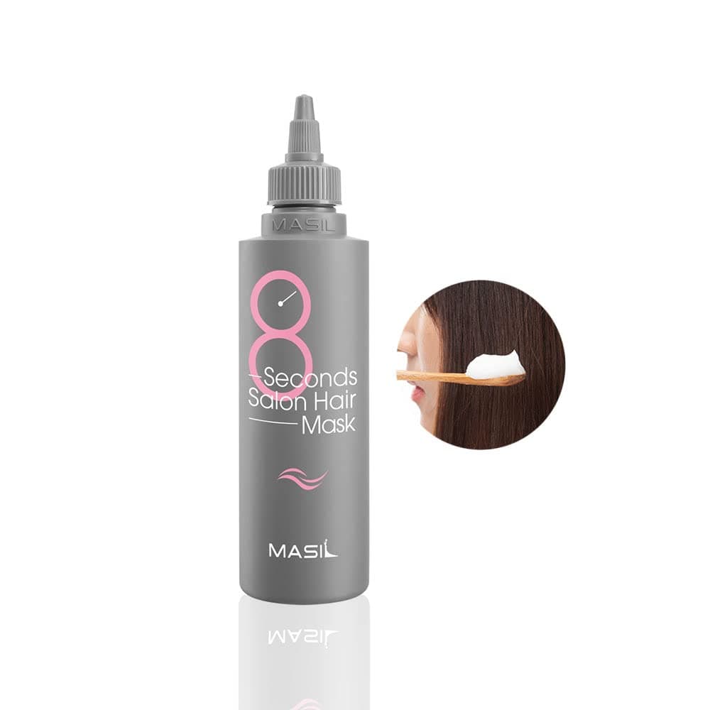 Masil 8 Seconds Salon Hair Mask 3.38floz Travel Portable Dry Damaged Hair Deep Conditioning Hydrating Curly Colored Frizzy Hair Treatment Shine Gloss