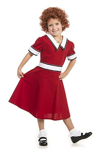 Little Orphan Annie Costume with Wig Youth/Child (Medium 6X/8) Red