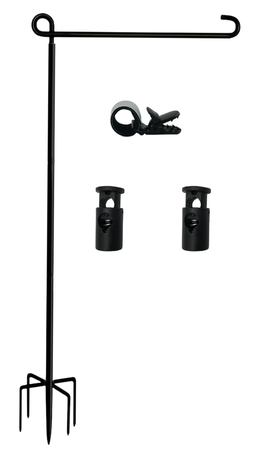 Garden Flag Stand-Holder-Pole High 38.5 Inch with 5 Prong Base Stopper and Anti-Wind Clip for Small Garden Flags 12 x 18,Decorative Flags,Yard Flags,Seasonal Flags