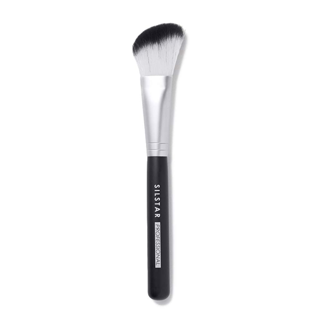 SILSTAR PROFESSIONALANGLED CONTOUR BRUSH WITH HANDLE MADE OF NATURAL BIRCH WOOD, MADE IN KOREA SPB003