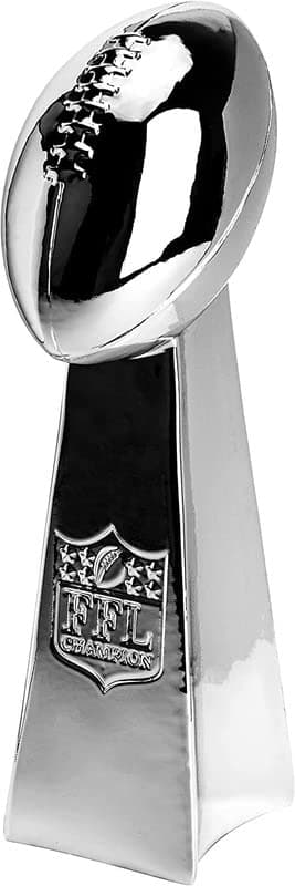 Spire Designs Fantasy Football Trophy - Chrome Replica Championship Trophy - First Place Winner Award for League - 14 inches