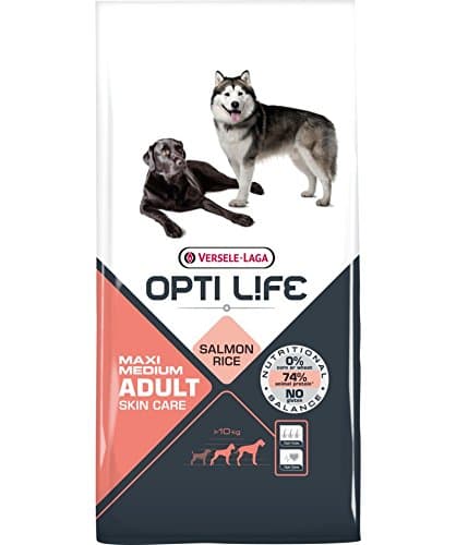 Opti Life Adult Skin Care Medium and Maxi 1 kg – CROCCHETTE monoproteiche Salmon – Ideal For Medium Dogs/Maxi Beyond The 10 KG of Weight