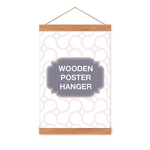 Cherry Wooden Poster Hanger - magnet self assembly (12 inch [30.48cm])